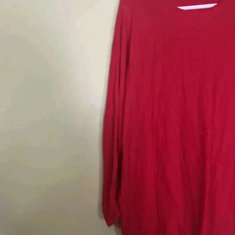 Michael Kors women red , red wine red long sleeve blouse.
